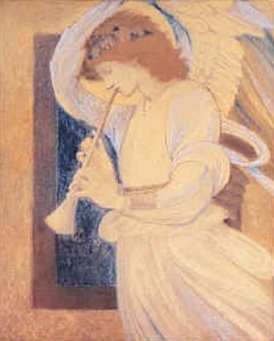 An Angel Playing A Flageolet — Edward Coley Burne-jones