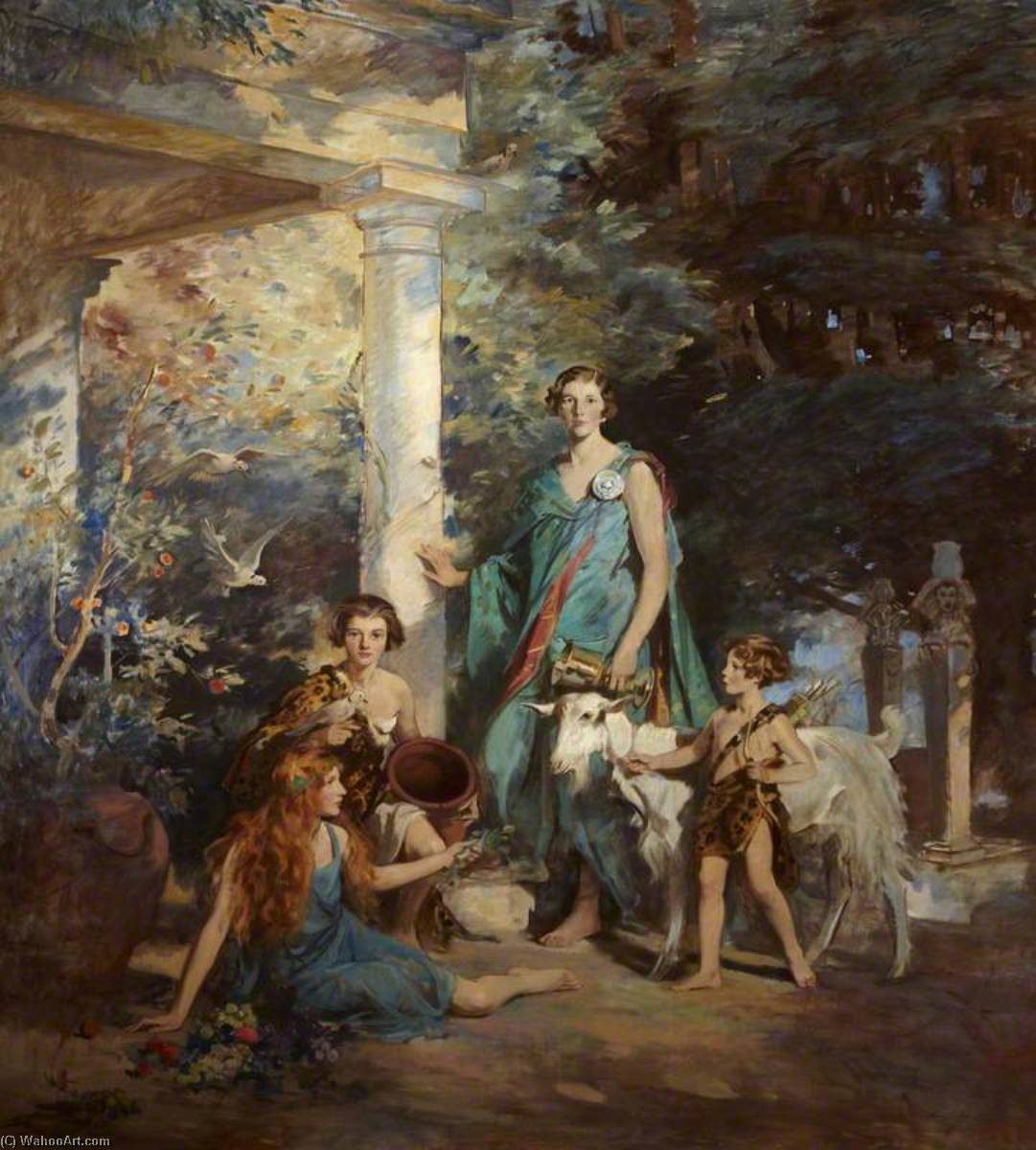 'circe And The Sirens' A Group Portrait Of The Honourable Edith Chaplin (1878–1959), Marchioness Of Londonderry, And Her Three Youngest Daughters, Lady Margaret Frances Anne Vane Tempest Stewart (1910–1966), Lady Helen Maglona Vane Tempest Stewart (1.... — Edmond Brock