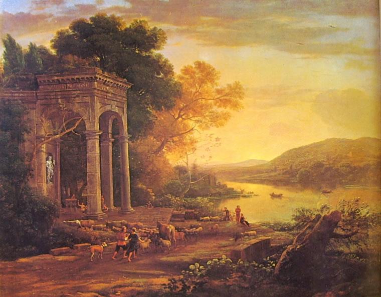 Landscape With A Temple Of Bacchus — Klod Loran