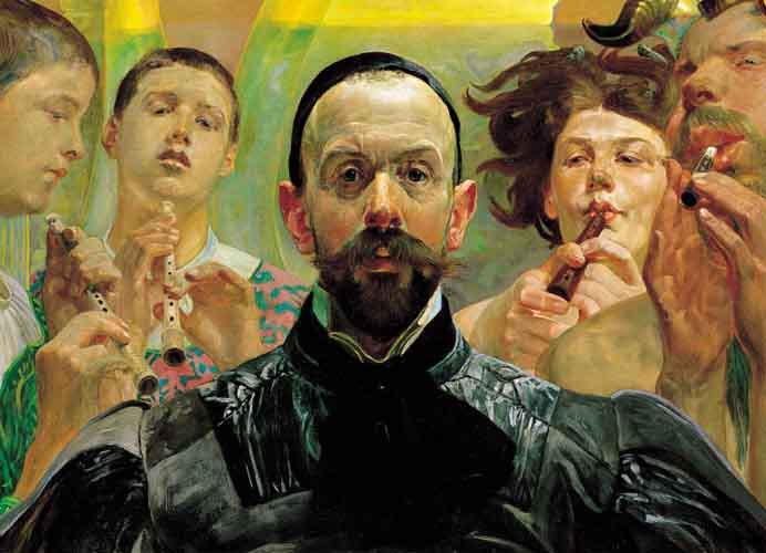 Tempting Melody - Self-portrait With Musicians — Jacek Malczewski