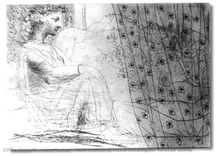 Marie-therese Als Vestalin, Die Den Schlafenden Minotaurus Bewacht — Pablo Picasso