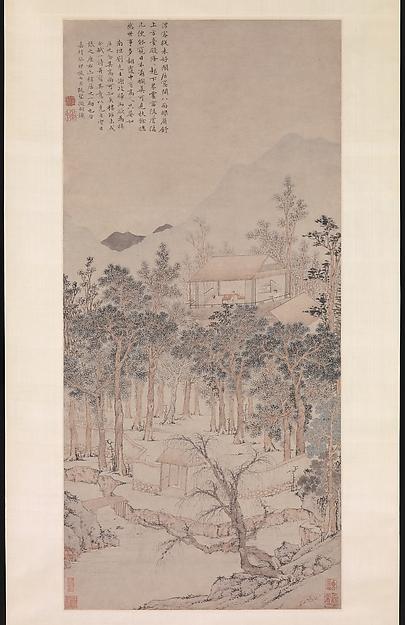 明 文徵明 樓居圖 軸 Living Aloft — Wen Zhengming