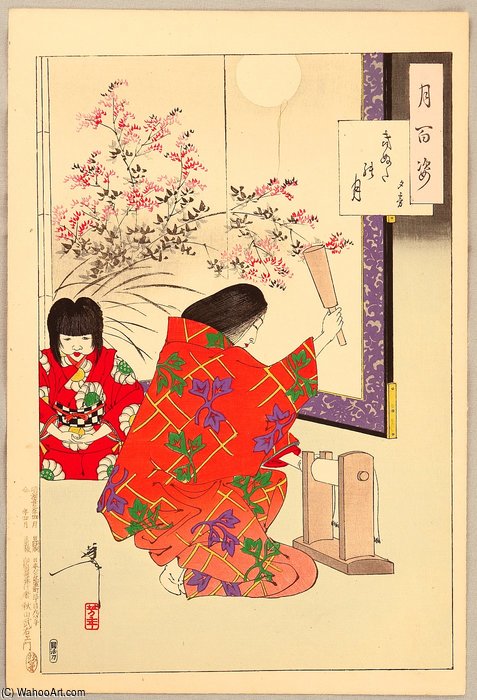 Cloth Beating — Цукиока Ёситоси