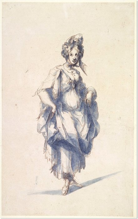 Figure Of A Young Woman Wearing A Bonnet — Jacques Bellange
