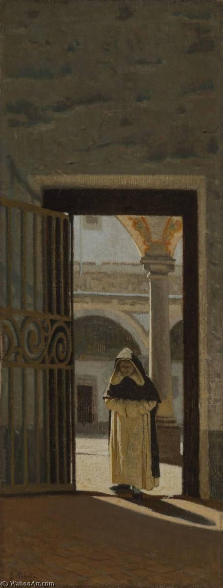 Interior Of A Cloister (san Marco) — Giuseppe Abbati