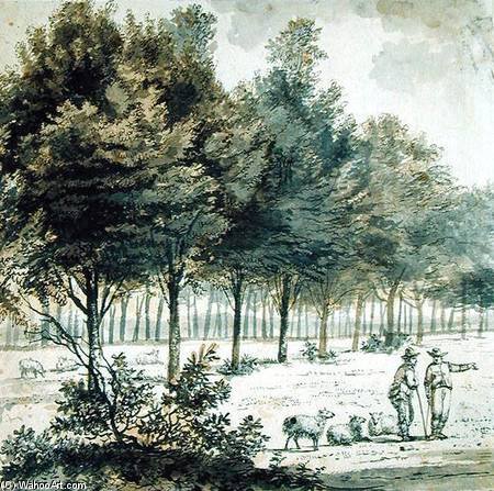 Two Shepherds And An Avenue — Willem De Heusch
