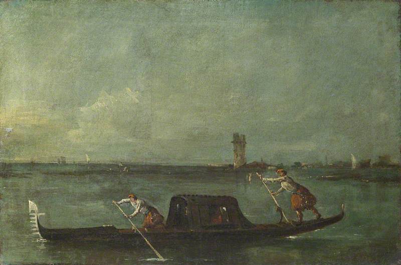 A Gondola On The Lagoon Near Mestre — Francesco Lazzaro Guardi