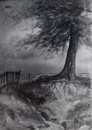 (study Of A Tree And Fence), (painting) — Frank Harold Hayward