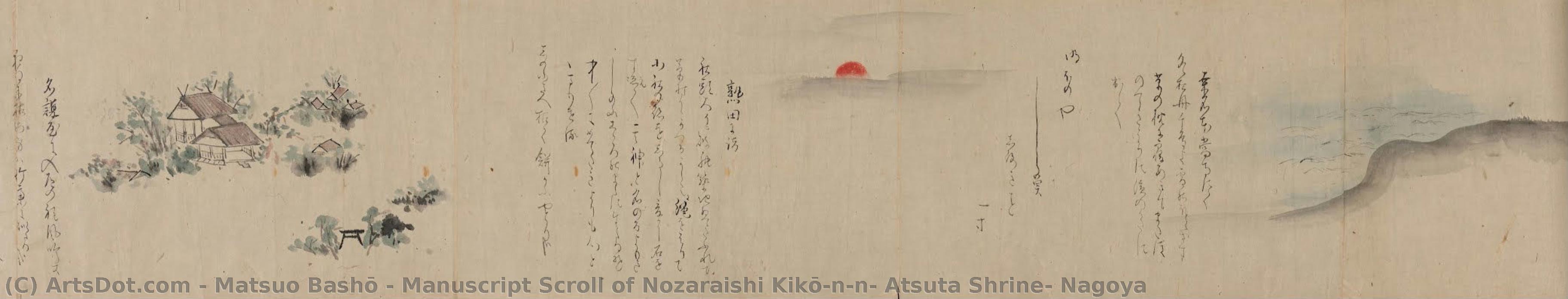Manuscript Scroll Of Nozaraishi Kikō\n\n－ Atsuta Shrine, Nagoya — Matsuo Bashō