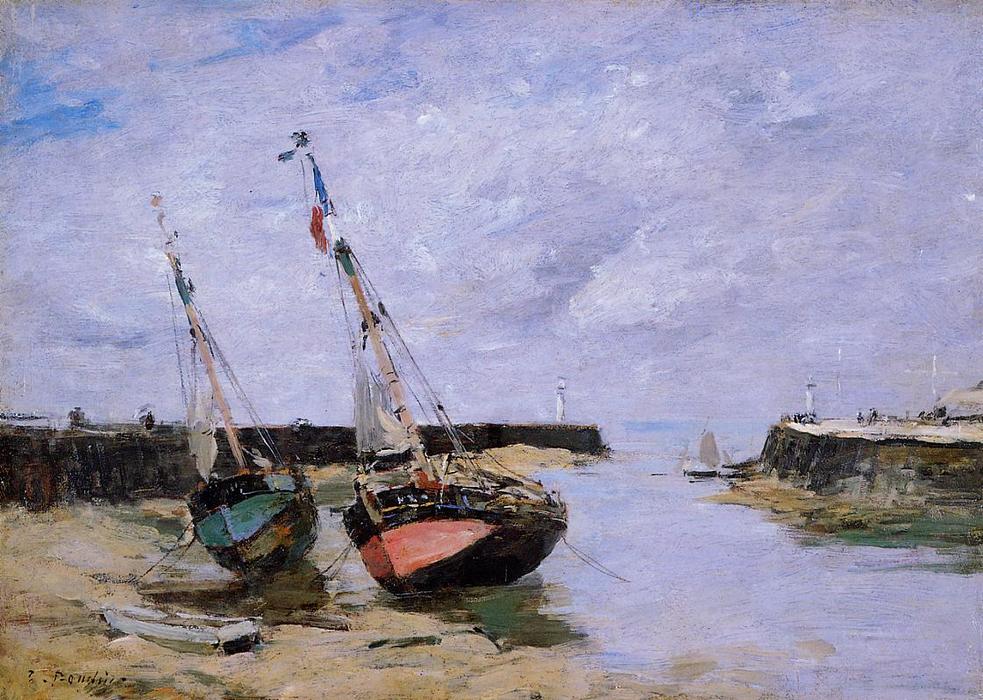 Trouville, The Jettys, Low Tide — Eugène Louis Boudin