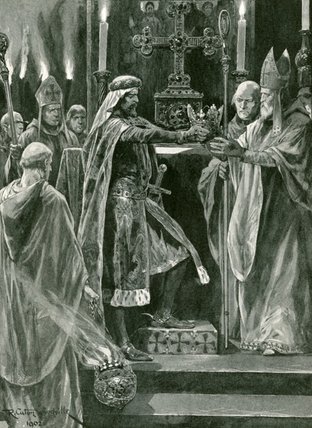 I Delivering The Crown To The Archbishop — Richard Caton Woodville
