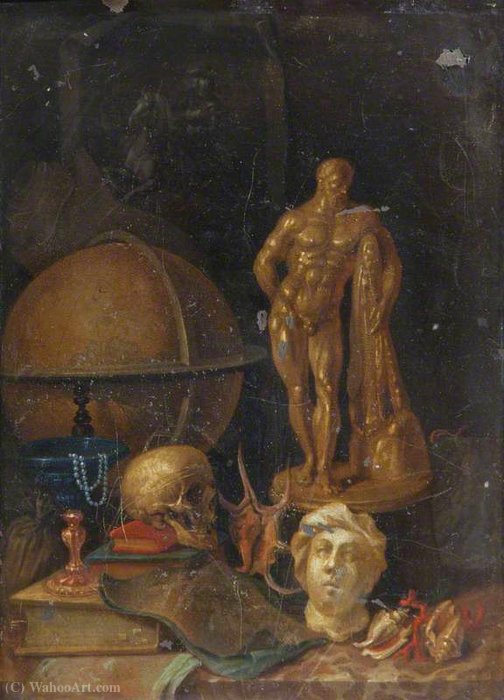 A Vanitas With A Model Of The Farnese Hercules — Pieter Gerritsz Van Roestraten