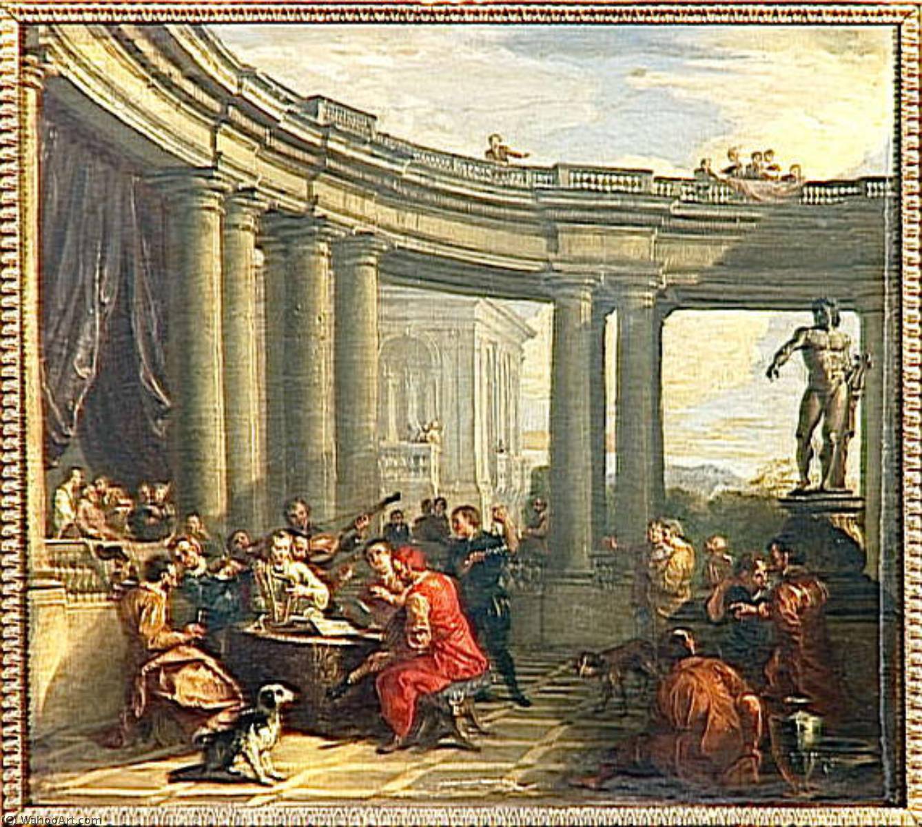Concert Donne Dans L'interieur D'une Galerie Circulaire D'ordre Dorique — Ђовани Паоло Панини