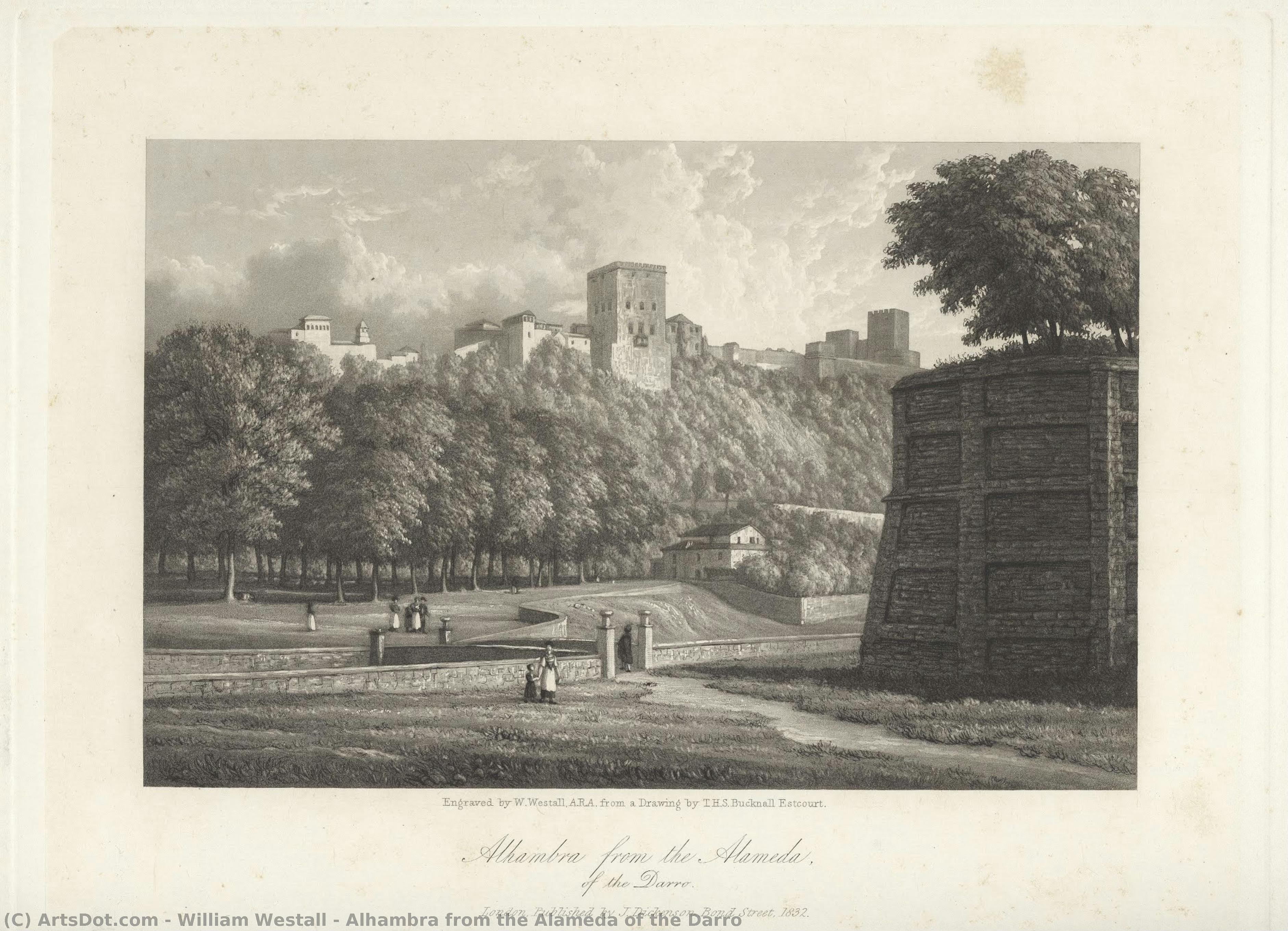 Alhambra From The Alameda Of The Darro — William Westall