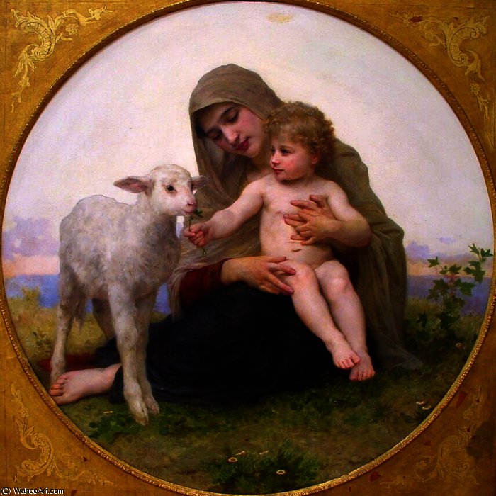 Virgin And Lamb — William-adolphe Bouguereau
