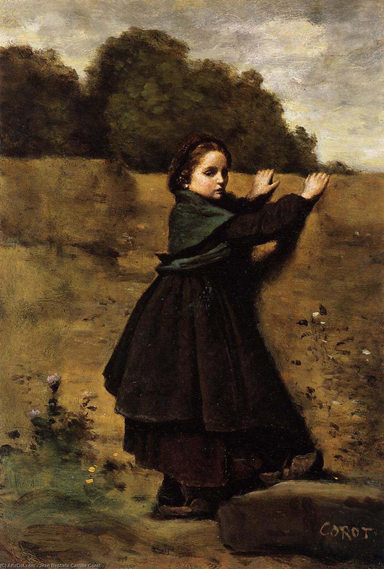 The Curious Little Girl — Jean-baptiste-camille Corot