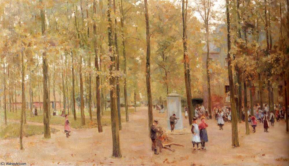 The Brink In Laren With Children Playing — Anton Mauve