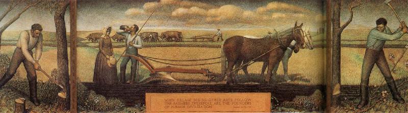 A Short Break From Pasture Work — Grant Wood