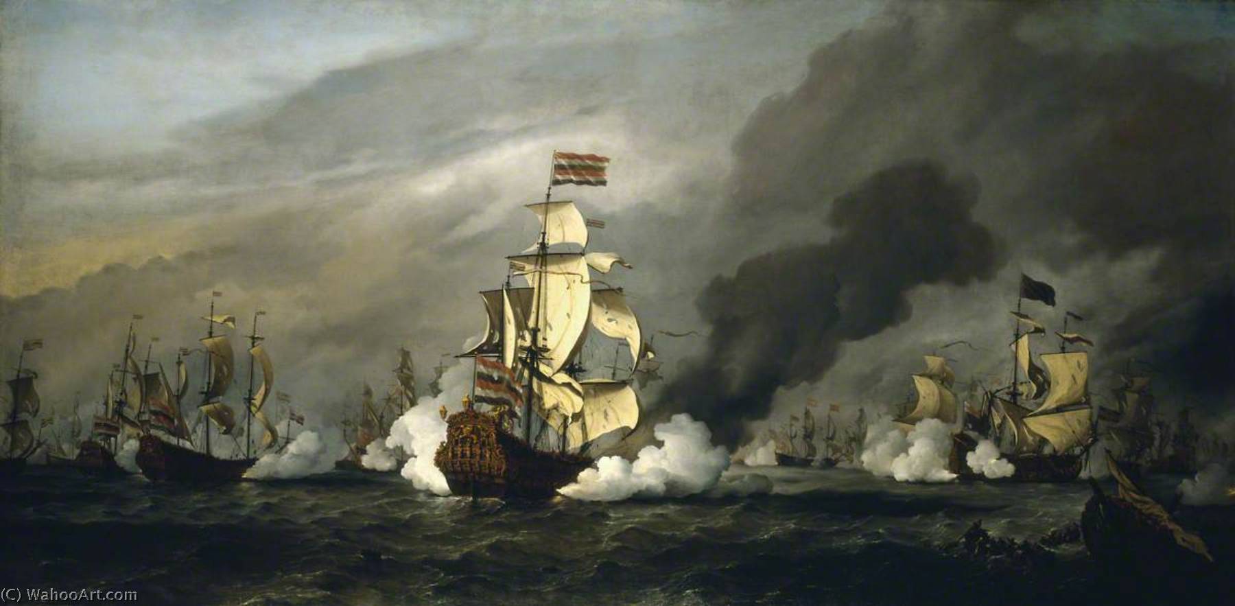 The 'gouden Leeuw' At The Battle Of The Texel, 21 August 1673 — Willem Van De Velde Der Ältere