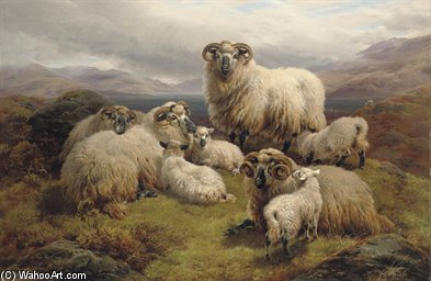 Sheep Grazing By A Loch — William Watson