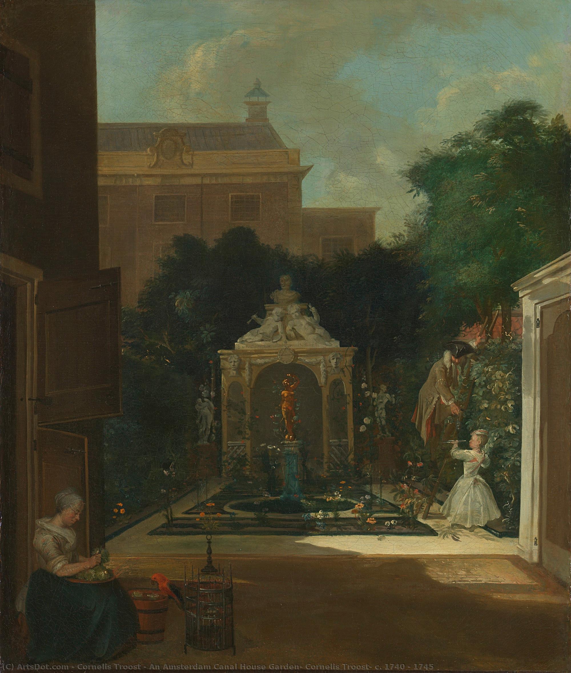 An Amsterdam Canal House Garden, Cornelis Troost, C. 1740 - 1745 — Cornelis Troost