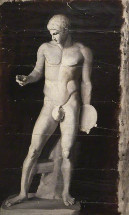 Oil Study Of Statue With Discus — Robert Ernest Mceune
