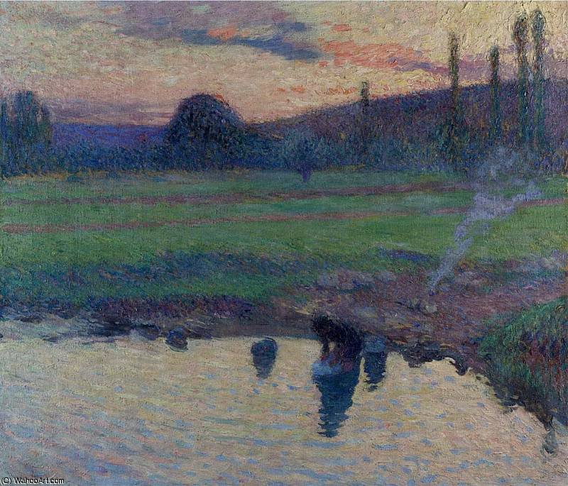 Lavandiere Au Bord De L Eau — Henri Jean Guillaume Martin