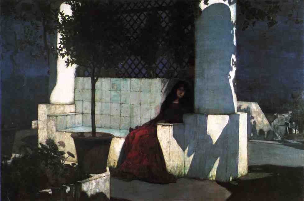 Woman Sitting In The Moonlight — Charles Caryl Coleman