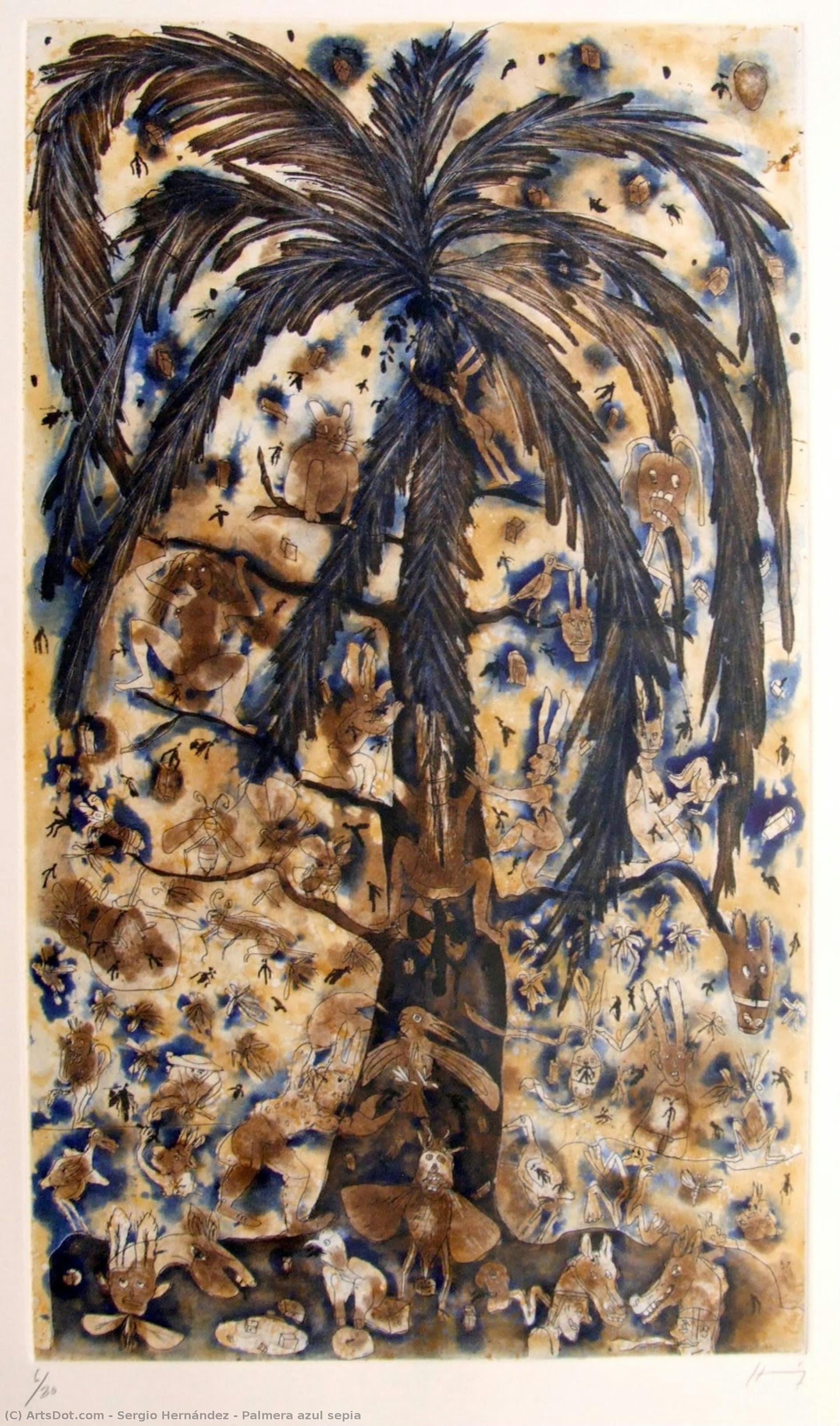 Palmera Azul Sepia — Sergio Hernández