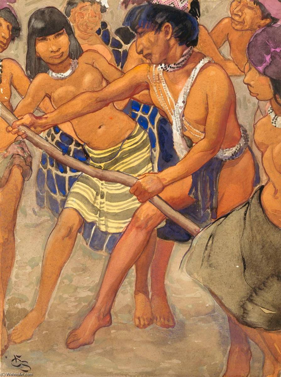 Group In Regional Costume, Indians, Paraguay — Carl Folke Sahlin