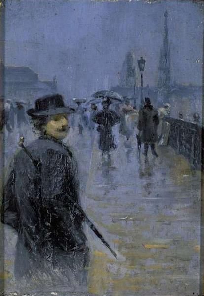 Autoportrait Sur Le Pont Boildieu — Léon Jules Lemaître