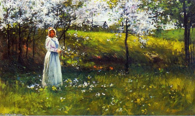 Woman With Apple Blossoms — Paul Cornoyer