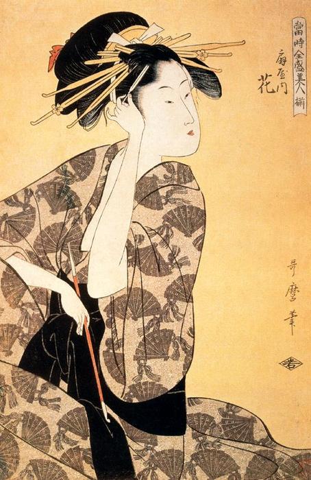 A Scene On The Bridge And Beld — Kitagawa Utamaro