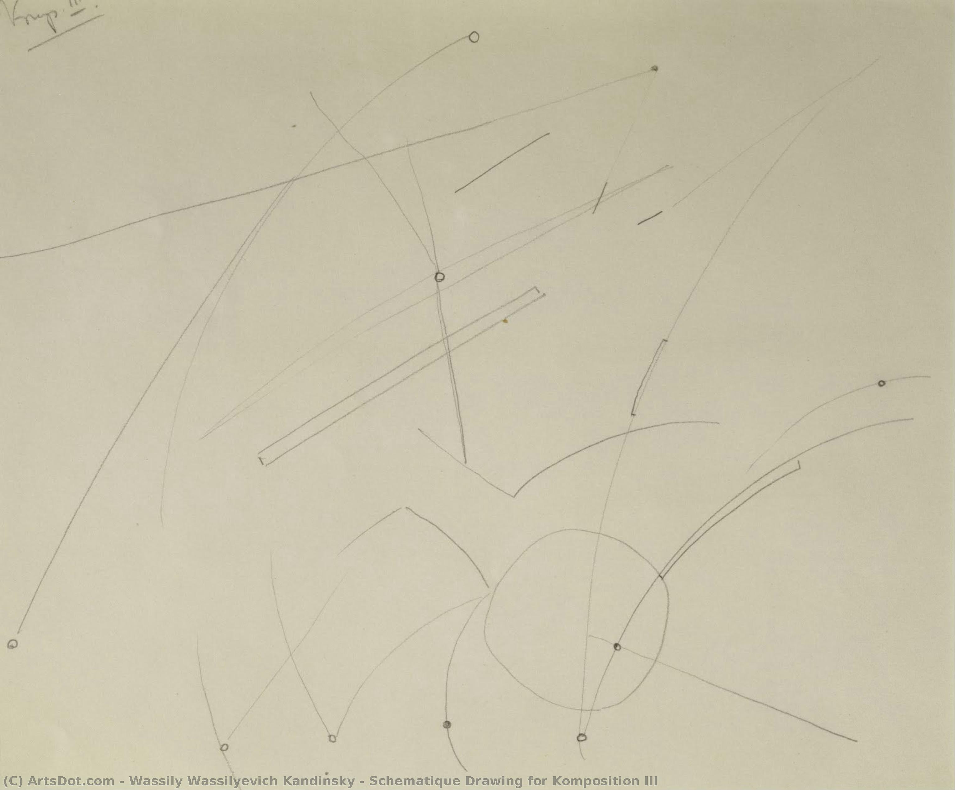 Schematique Drawing For Komposition Iii — Wassily Wassilyevich Kandinsky