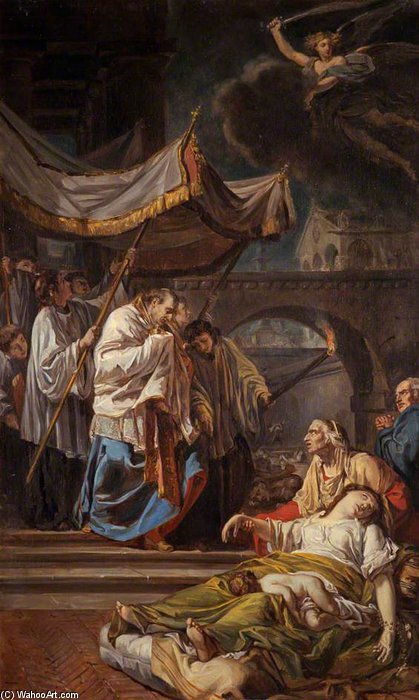 Saint Charles Borromeo Bringing The Assistance Of Religion To The Plague Victims Of Milan — Anicet Charles Gabriel Lemonnier