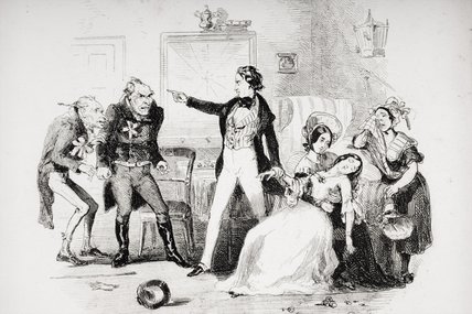 Nicholas Congratulates Arthur Gride On His Wedding — Hablot Knight Browne