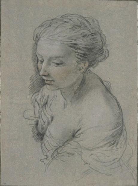 Bust Of A Woman In Profile, Head Turned To The Left — Pietro Da Cortona