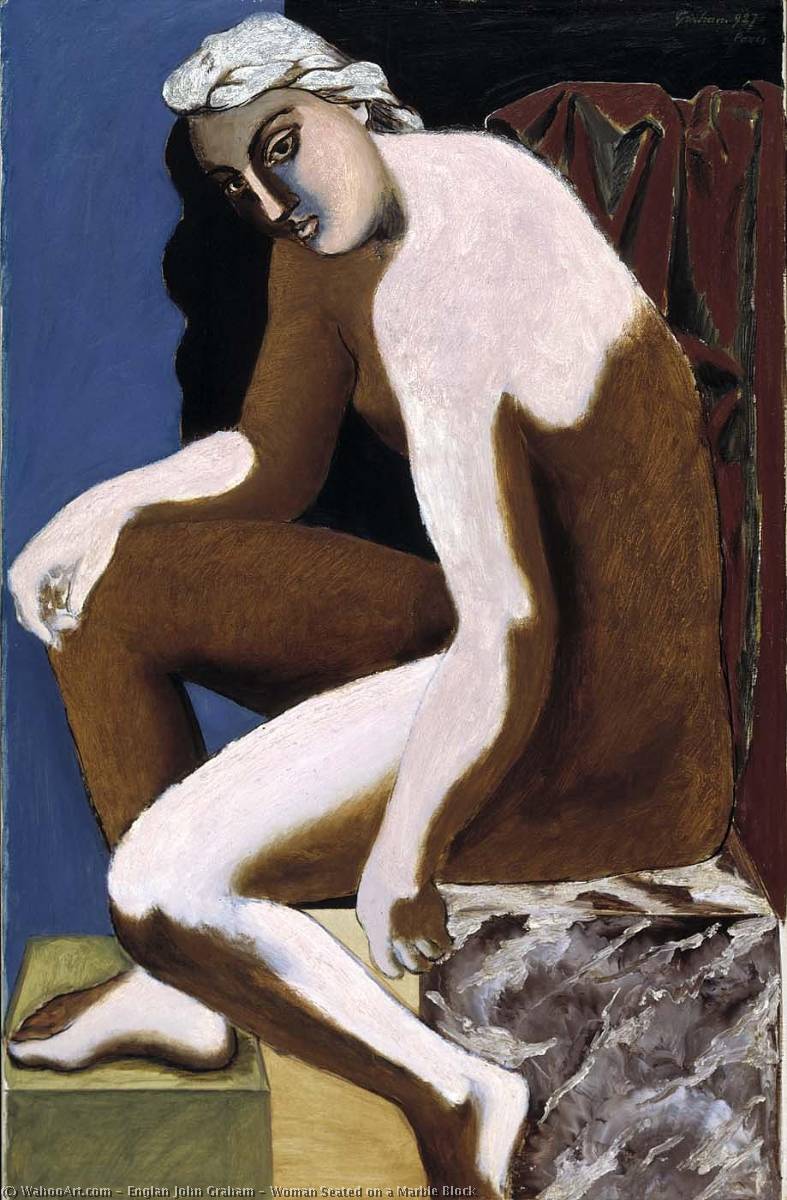 Woman Seated On A Marble Block — Englan John Graham