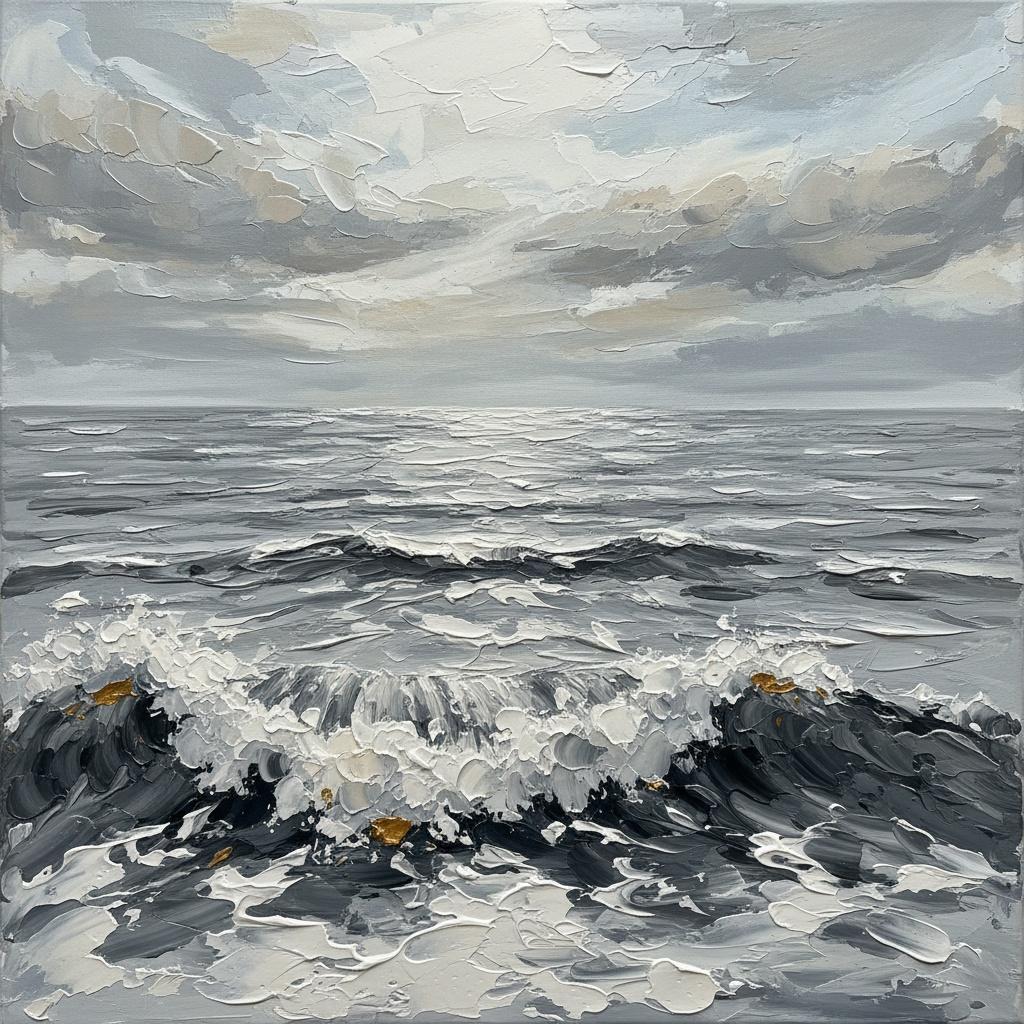 Monolithic Shadows Of The Atlantic: A Singular Study In Slate And Gilded Turbulence — Laurent Roche