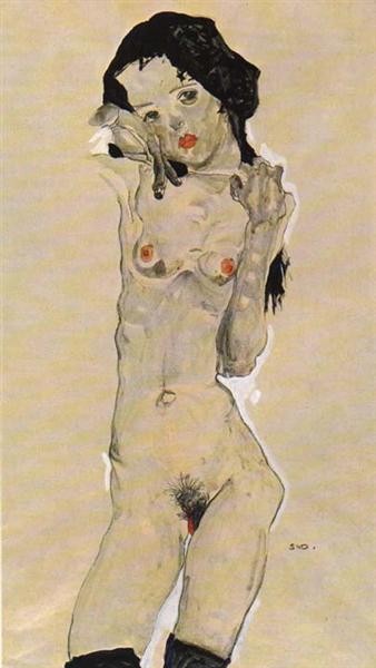 Niña Morena Desnuda — Egon Schiele