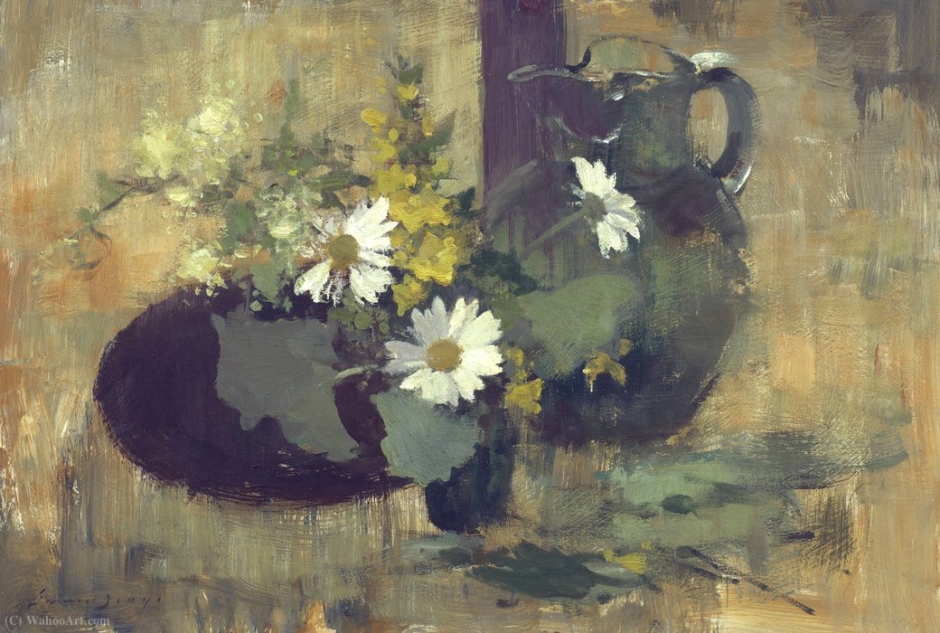 Flower - Study In Green And Yellow — Edward Seago