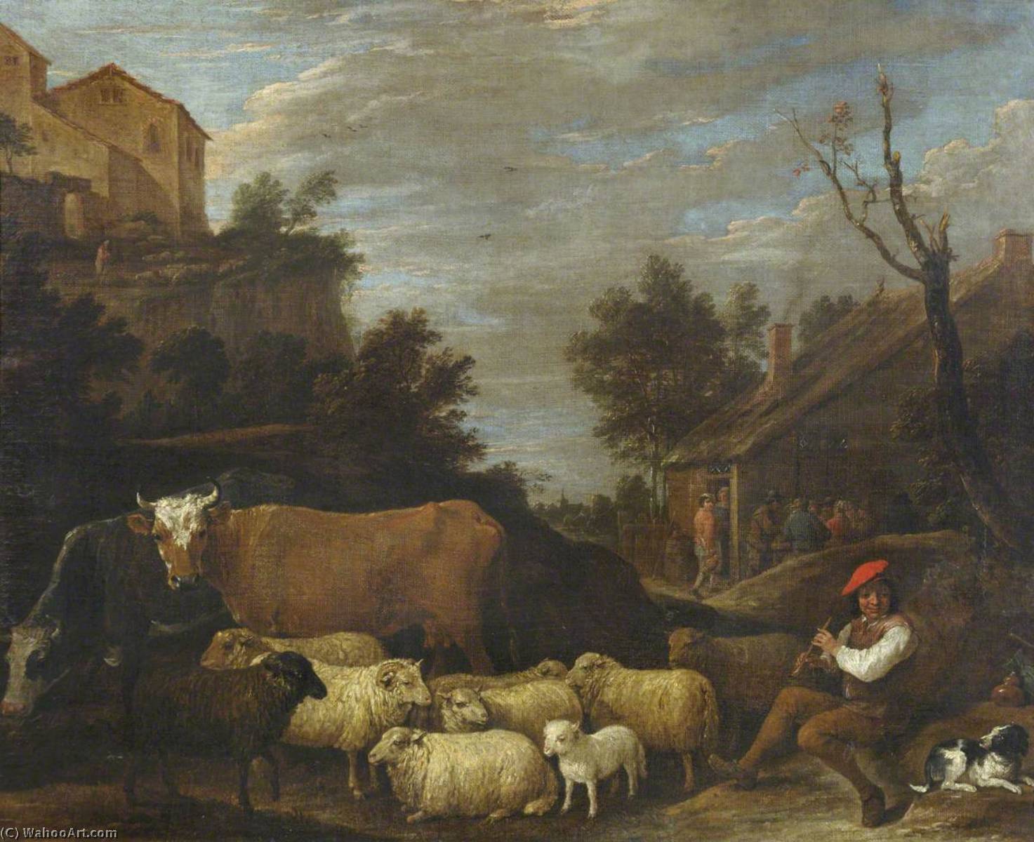 Landschaft Mit Kühen Und Schafen — David Teniers Der Jüngere
