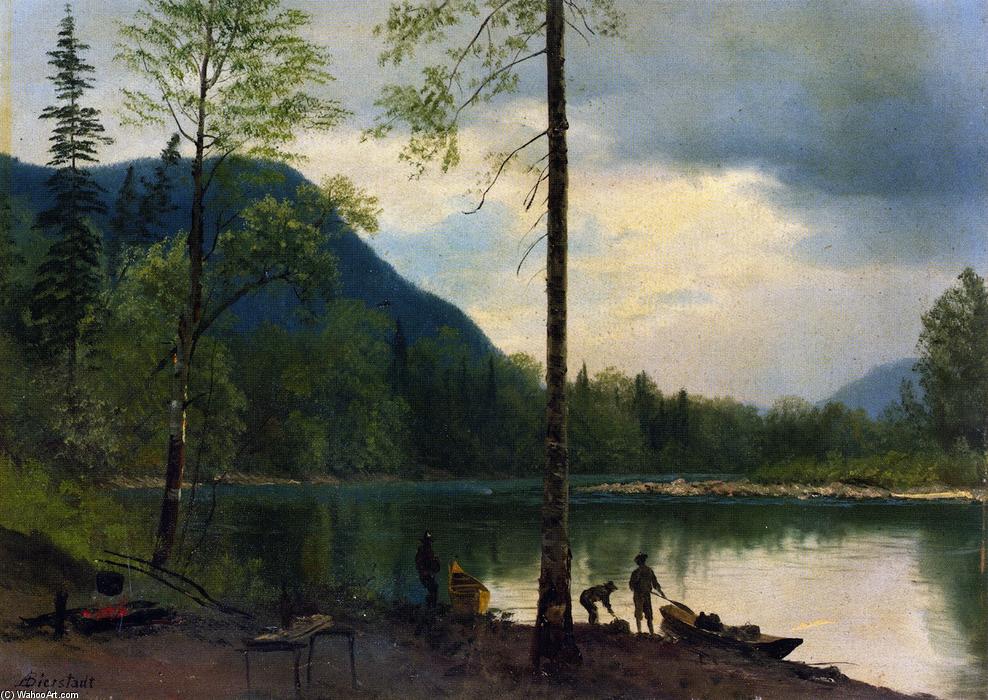 Campers With Canoes — Albert Bierstadt