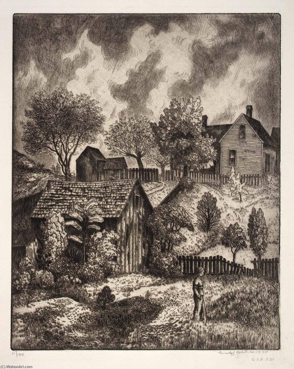 Buildings And Foliage — Gustaf Oscar Dalström