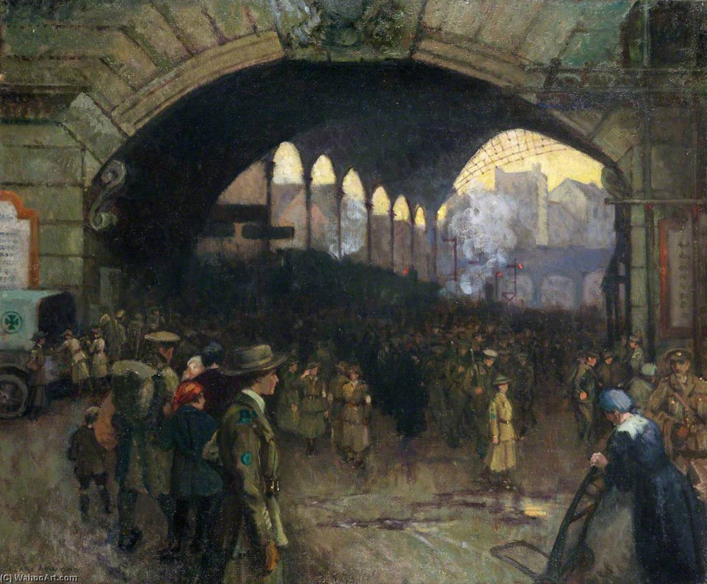 Victoria Station, 1918 The Green Cross Corps (women's Reserve Ambulance), Guiding Soldiers On Leave — Clare Atwood