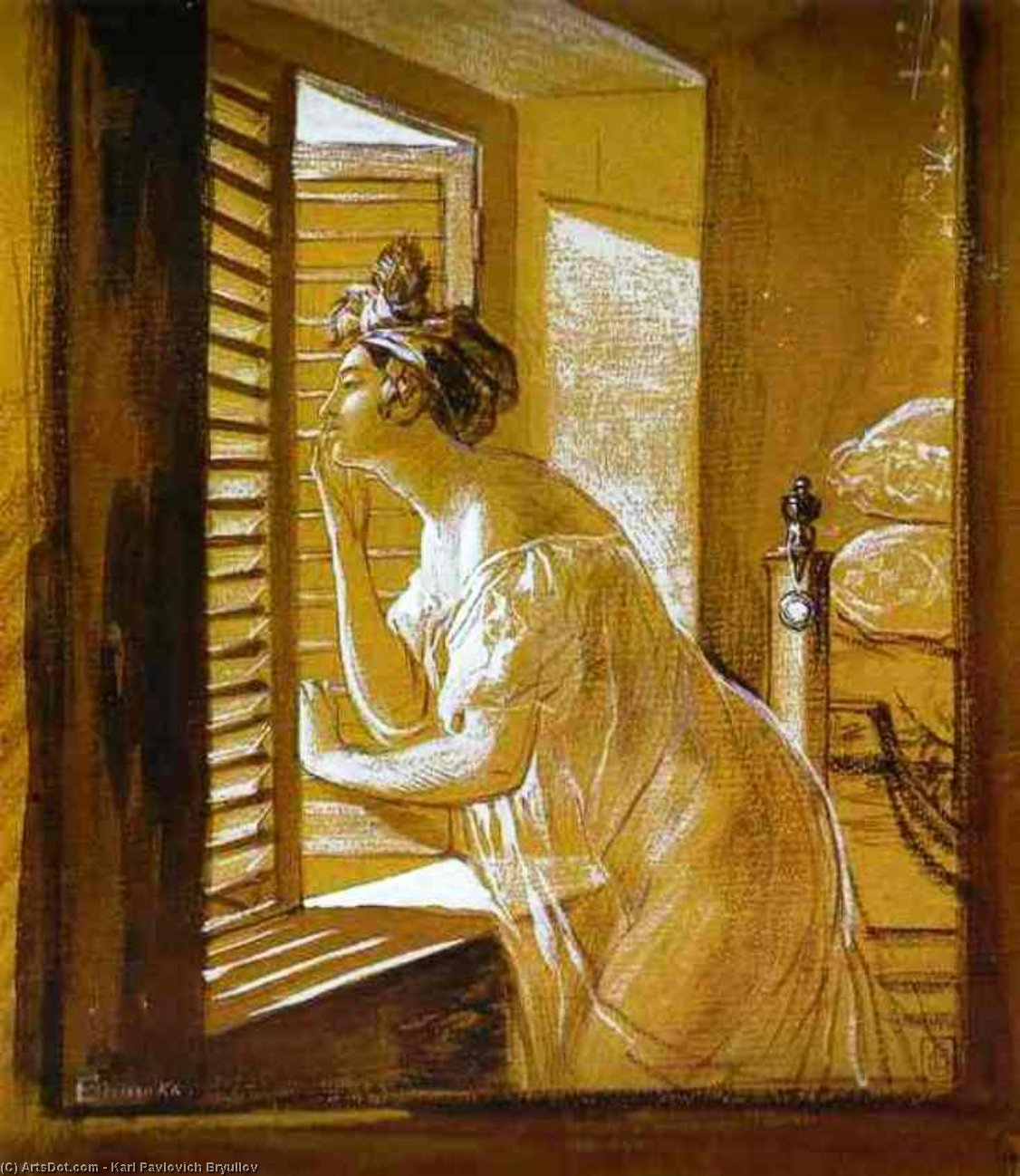 Italian Woman Blowing A Kiss — Karl Pavlovich Bryullov