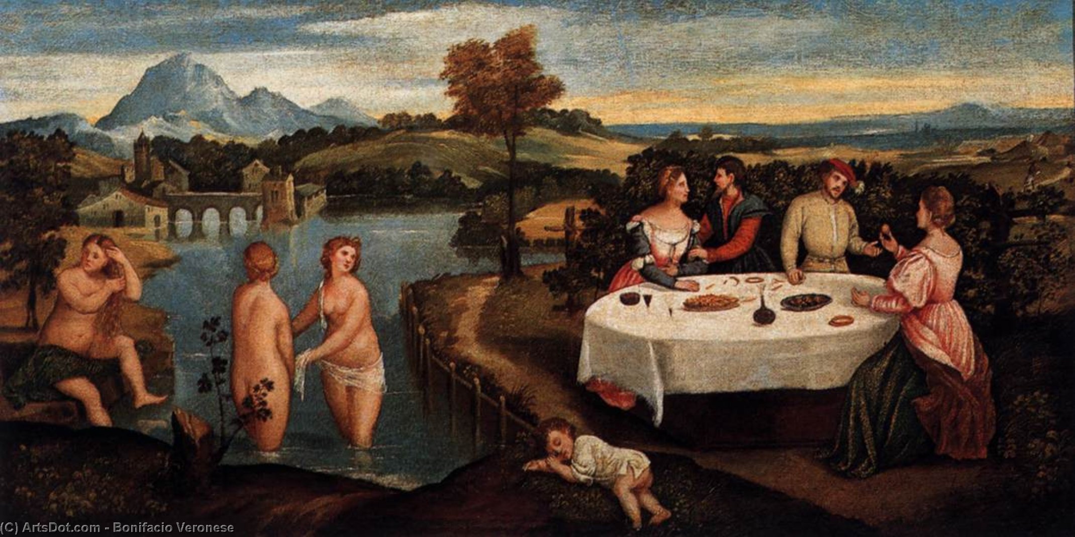 Outdoors Entertainment With Bathers — Bonifazio Veronese (bonifazio De Pitati)
