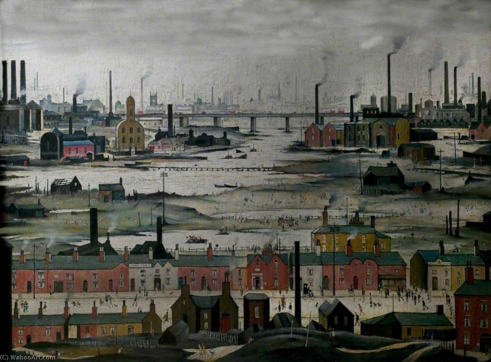 Industrial Landscape, River Scene — Laurence Stephen Lowry