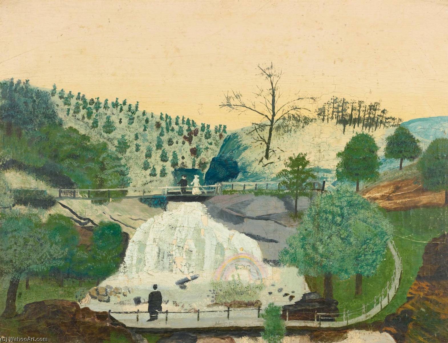 Untitled (landscape With Waterfall) — Anna Mary Robertson