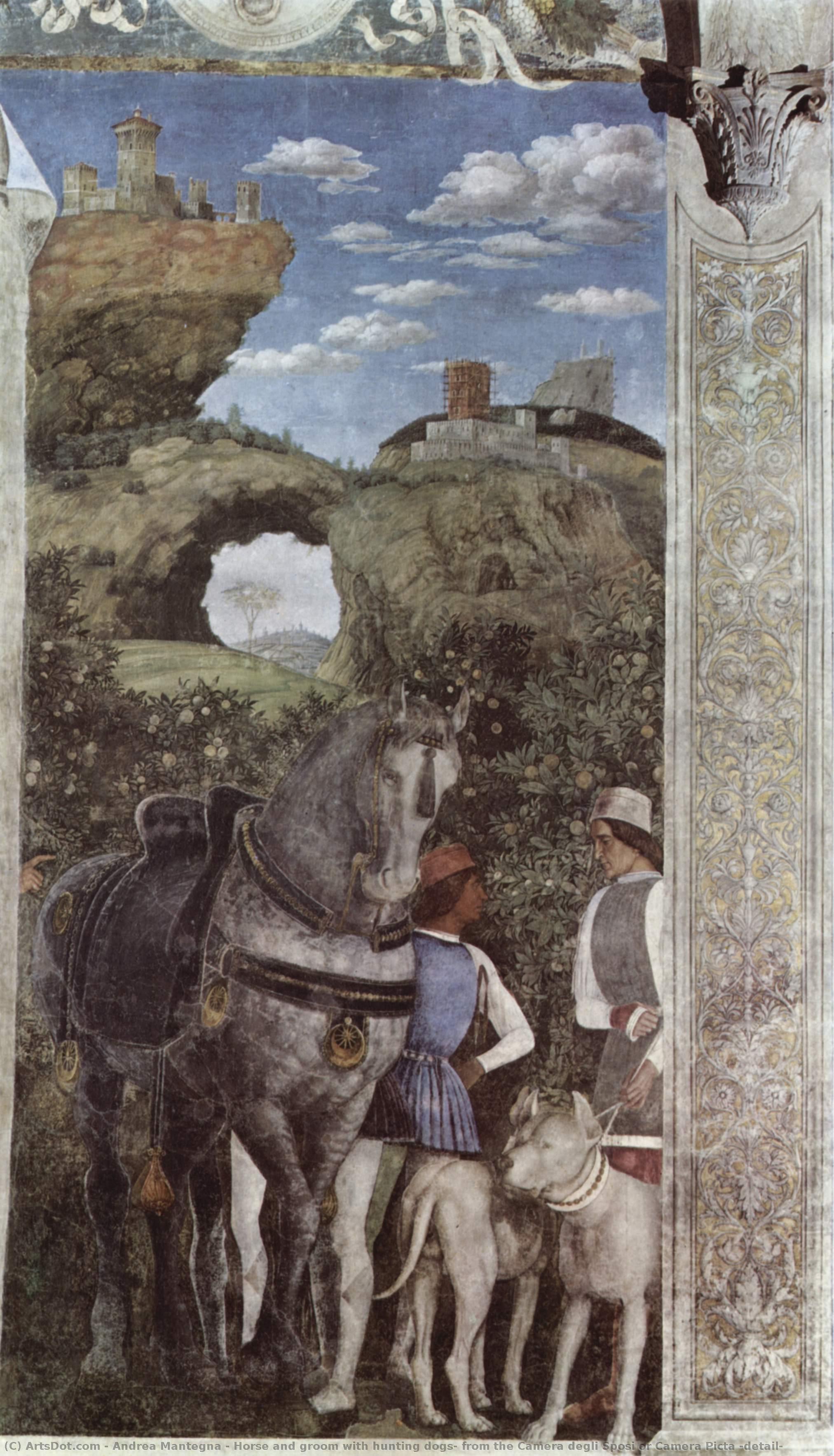 Himmelssaal Mit Pferd Und Schädlingsfänger Sowie Jagdhunde (detail) — Andrea Mantegna